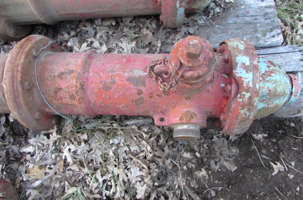 VINTAGE FIRE HYDRANT WITH ATTACHED PIPE