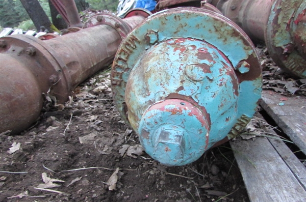 VINTAGE FIRE HYDRANT WITH ATTACHED PIPE