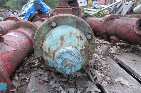 VINTAGE FIRE HYDRANT WITH ATTACHED PIPE