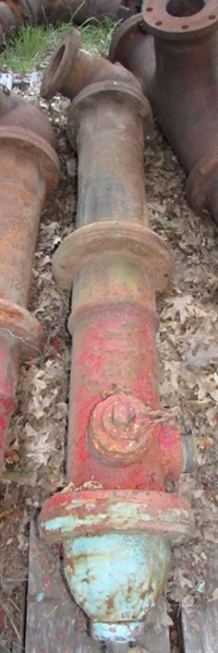 VINTAGE FIRE HYDRANT WITH ATTACHED PIPE