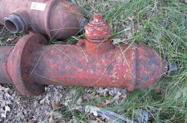 VINTAGE FIRE HYDRANT WITH ATTACHED PIPE