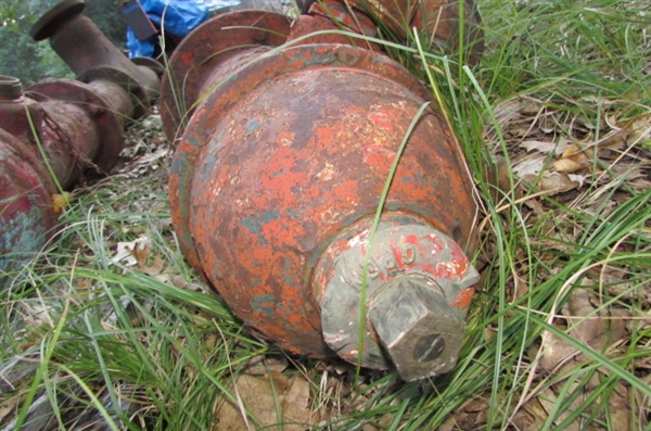 VINTAGE FIRE HYDRANT WITH ATTACHED PIPE