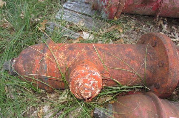 VINTAGE FIRE HYDRANT WITH ATTACHED PIPE