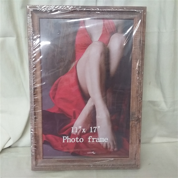 TWO 11X 17  WOOD PICTURE FRAMES