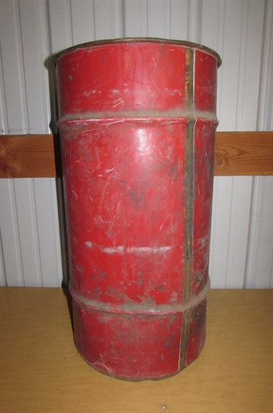 PENNZOIL METAL BARREL & KLEIN TOOL BAG