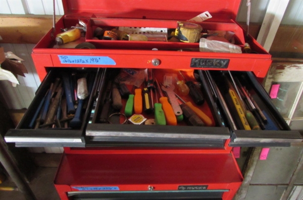 HUSKY -2 PIECE ROLLING TOOLBOX & CONTENTS