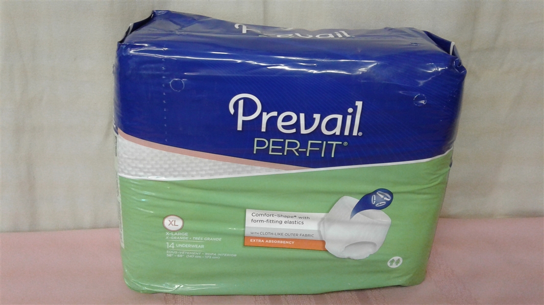 PREVAIL PER-FIT XL ADULT UNDERWEAR 14 PACK EXTRA ABSORBENCY UNISEX