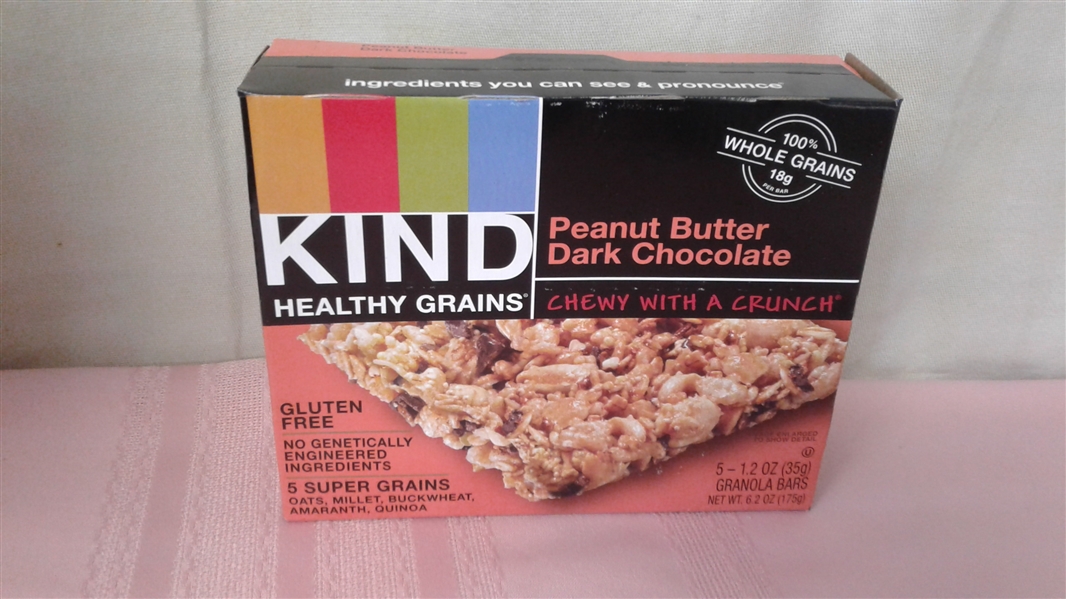 KIND HEALTHY GRAINS GRANOLA BARS PEANUT BUTTER AND DARK CHOCOLATE 6 BOXES