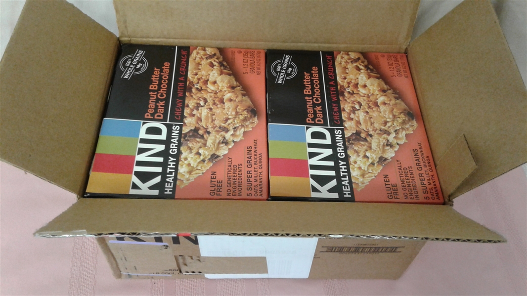 KIND HEALTHY GRAINS GRANOLA BARS PEANUT BUTTER AND DARK CHOCOLATE 6 BOXES