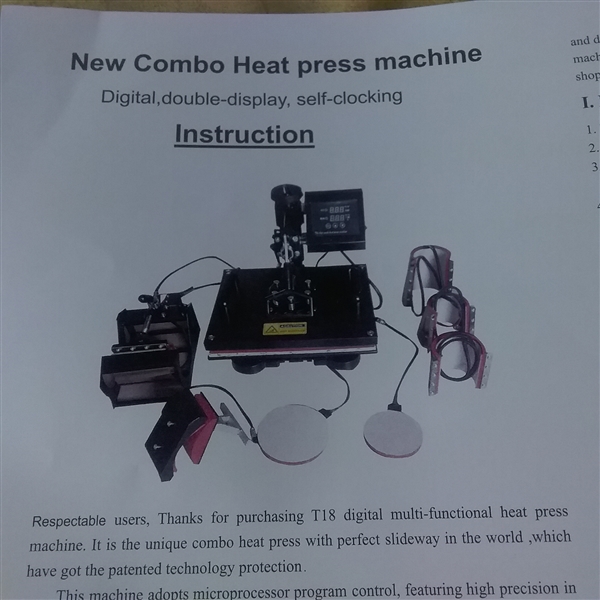 NEW DIGITAL COMBO HEAT PRESS MACHINE