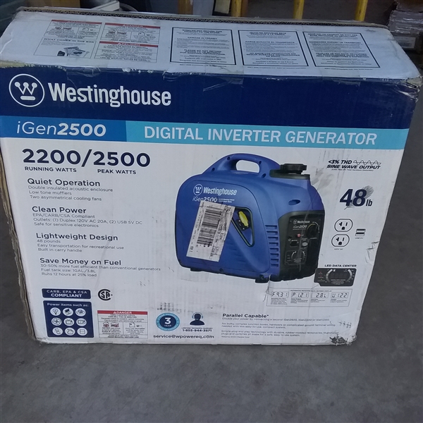 WESTINGHOUSE IGEN2500 DIGITAL INVERTER GENERATOR