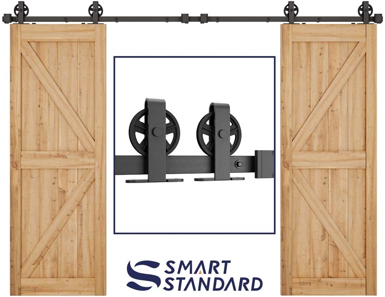 10 FT HEAVY DUTY DOUBLE BARN DOOR HARDWARE KIT 