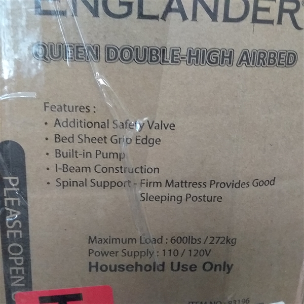 ENGLANDER DOUBLE HIGH QUEEN AIR MATTRESS