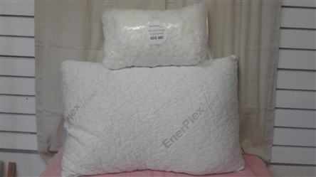 ENERPLEX HOME QUEEN SIZE MEMORY FOAM ADJUSTABLE PILLOW WITH EXTRA STUFFING TO ADD