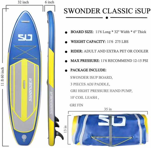 SWONDER INFLATABLE PADDLE BOARD