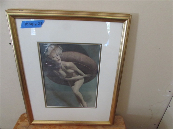 PAIR OF TASTEFUL VINTAGE NUDE PRINTS - MATTED & FRAMED