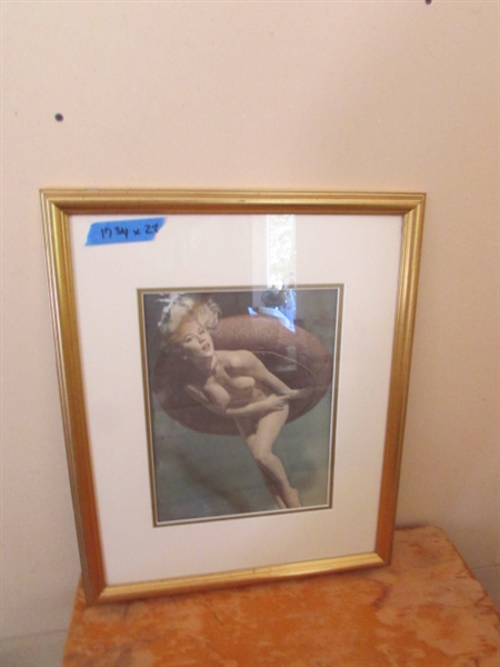 PAIR OF TASTEFUL VINTAGE NUDE PRINTS - MATTED & FRAMED