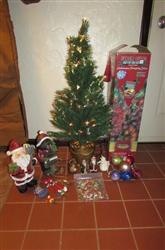 32" FIBER OPTIC CHRISTMAS TREE & DECOR