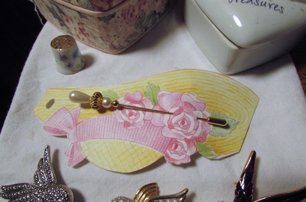 HEART SHAPED TRINKET BOXES & HUMMINGBIRD JEWELRY