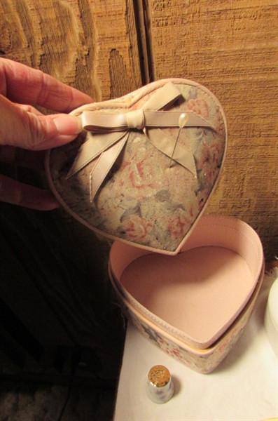 HEART SHAPED TRINKET BOXES & HUMMINGBIRD JEWELRY