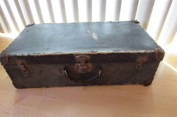 2 VINTAGE/ANTIQUE CARDBOARD SUITCASES