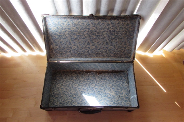 2 VINTAGE/ANTIQUE CARDBOARD SUITCASES