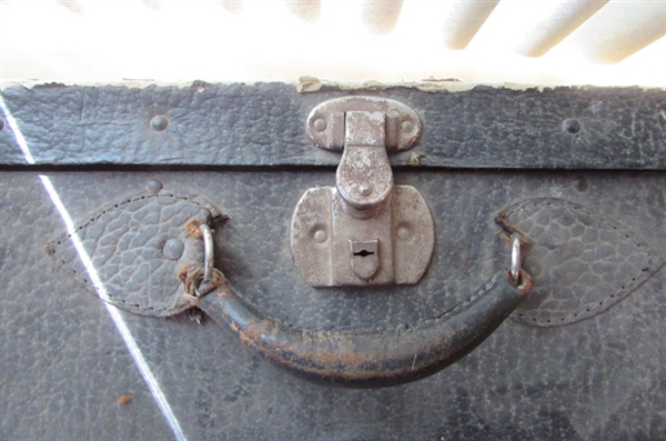 2 VINTAGE/ANTIQUE CARDBOARD SUITCASES