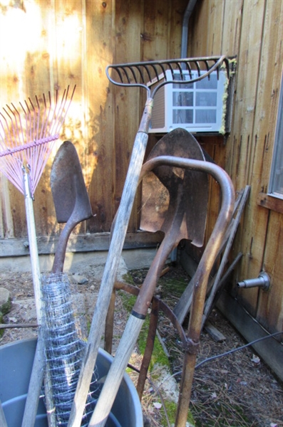 FLOWER GARDEN FENCING, YARD TOOLS, HAND TRUCK & MORE