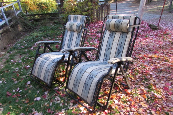 PAIR OF FOLDING LOUNGE CHAIRS FOR YOUR PATIO/YARD