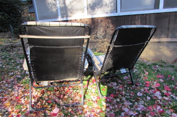 PAIR OF FOLDING LOUNGE CHAIRS FOR YOUR PATIO/YARD