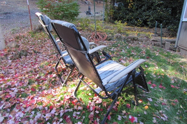 PAIR OF FOLDING LOUNGE CHAIRS FOR YOUR PATIO/YARD