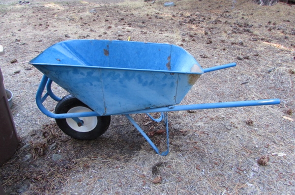 WHEELBARROW & TRASH CANS