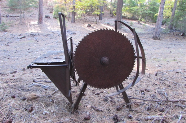 ANTIQUE WOOD SAW - YARD ART?