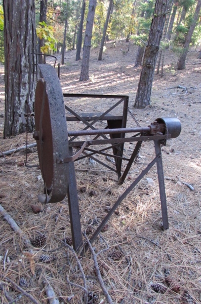 ANTIQUE WOOD SAW - YARD ART?