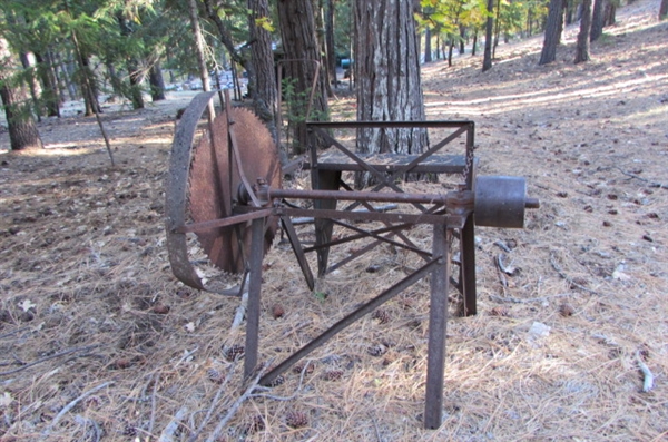 ANTIQUE WOOD SAW - YARD ART?