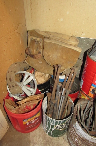 HUGE ASSORTMENT OF NAILS/SOME HINGES, HARDWARE & MORE