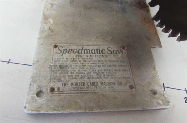 VINTAGE PORTER-CABLE SPEEDMATIC-89 CIRCULAR SAW