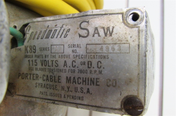 VINTAGE PORTER-CABLE SPEEDMATIC-89 CIRCULAR SAW