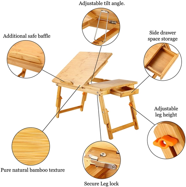 NEWVANTE LAPTOP DESK WITH TILTING TOP AND DRAWER