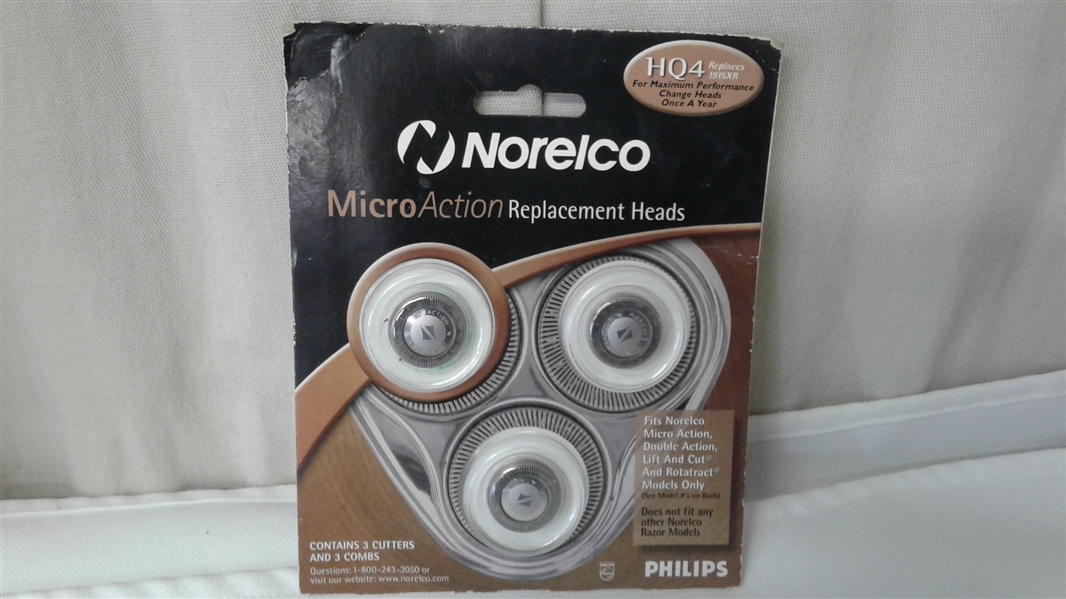 MENS GROOMING LOT INCLUDING NORELCO REPLACEMENT HEADS