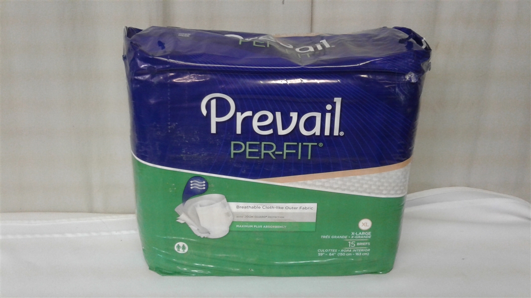 PREVAIL PER-FIT XL ADULT UNDERWEAR 15 PACK MAXIMUM PLUS ABSORBENCY UNISEX