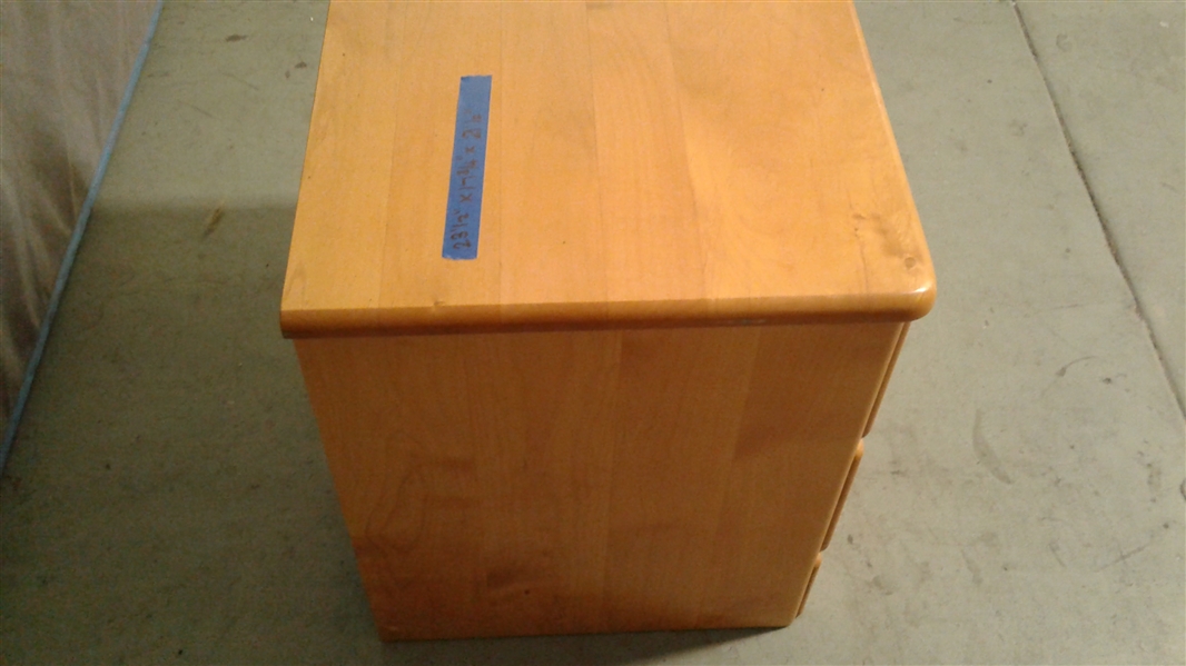2 DRAWER BLONDE WOOD NIGHTSTAND 