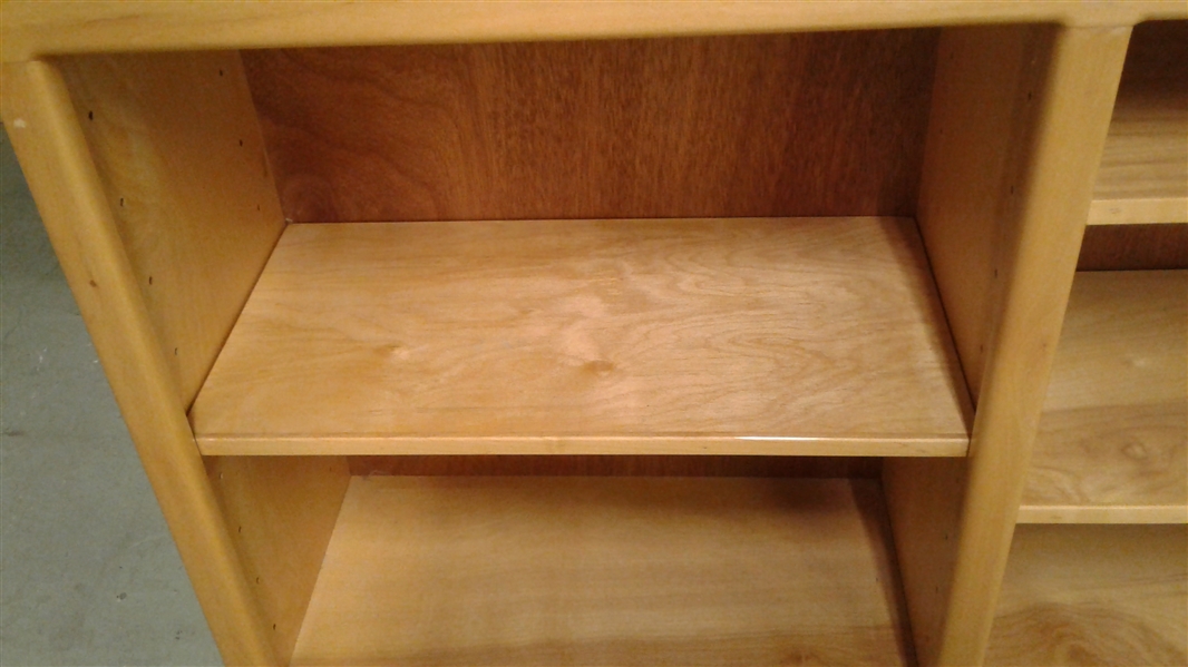 SHORT BLONDE WOOD BOOK CASE