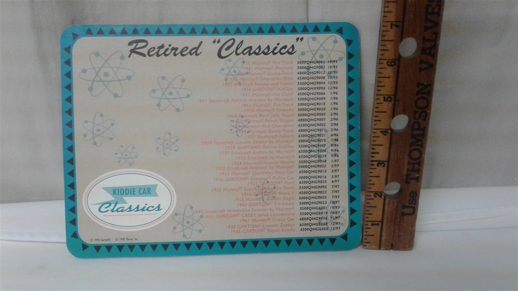 VINTAGE KIDDIE CAR CLASSICS SIGNS, POSTER, BAGS, AND TISSUE PAPER 