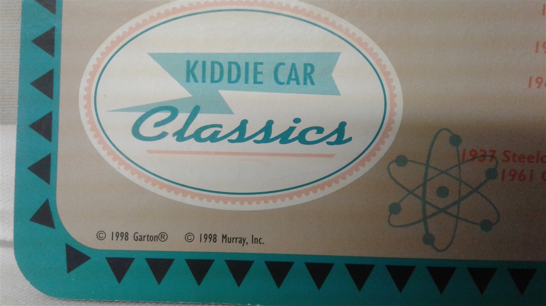 VINTAGE KIDDIE CAR CLASSICS SIGNS, POSTER, BAGS, AND TISSUE PAPER 