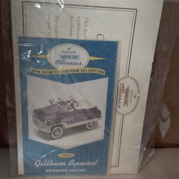 VINTAGE HALLMARK KIDDIE CAR CLASSICS 1949 GILLHAM SPECIAL NUMBERED EDITION