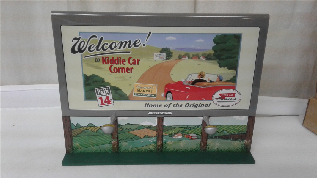 VINTAGE HALLMARK KIDDIE CAR CORNER COLLECTION BILL'S BOARDS WELCOME SIGN