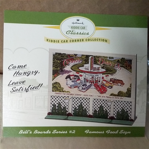 HALLMARK KIDDIE CAR CLASSICS BILL'S BOARDS SERIES FAMOUS FOOD SIGN