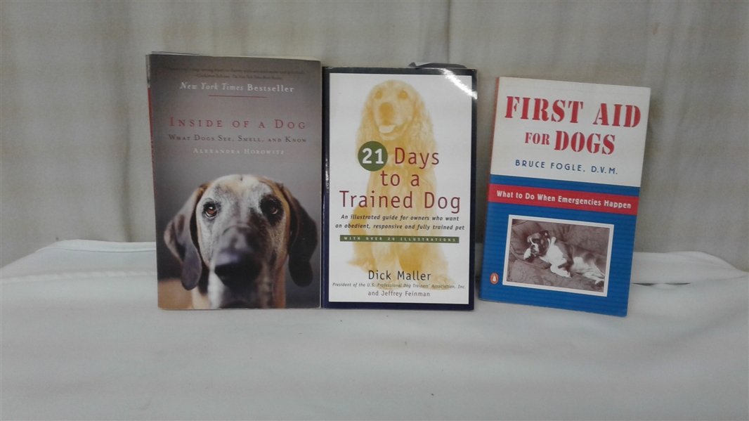 11 DOG BOOKS-TRAINING, VET, FIRST AID, UNDERSTANDING DOGS, ETC