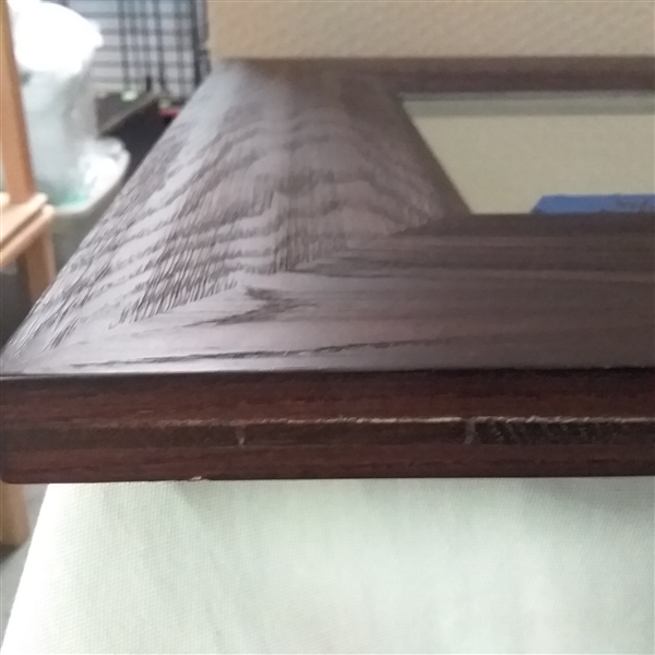 BEAUTIFUL WOOD. FRAME, WOOD BOWL, THERMOMETER & CLOCK